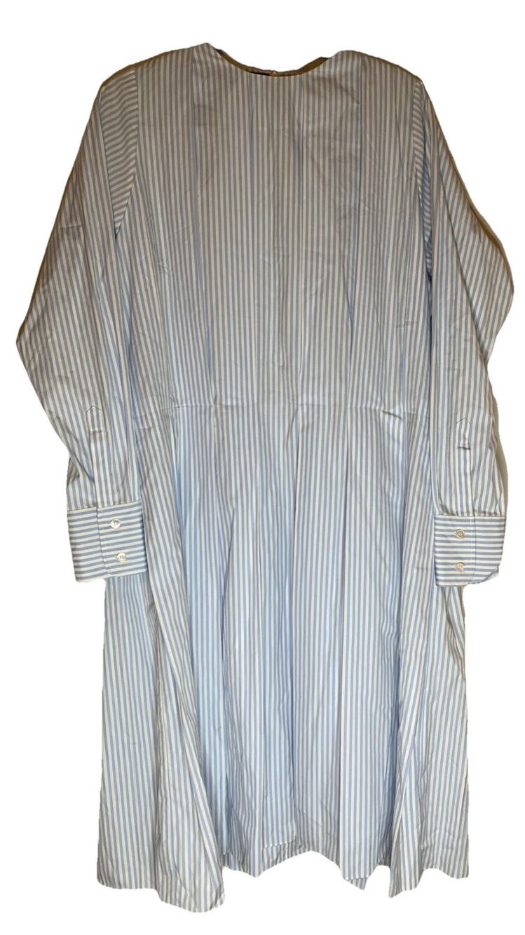 Plan C Stripe Pleated Dress IT 42 US 6 Minimalist Oversize